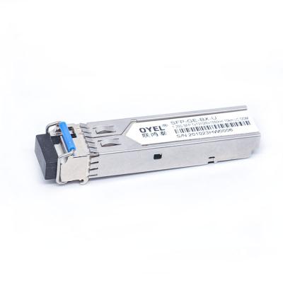 China OYEL Gigabit Single Mode Fiber 1.25G TX1550/RX1310nm 10km Single Fiber LC DDM SFP Module SFP-GE-BX-U-10KM for sale