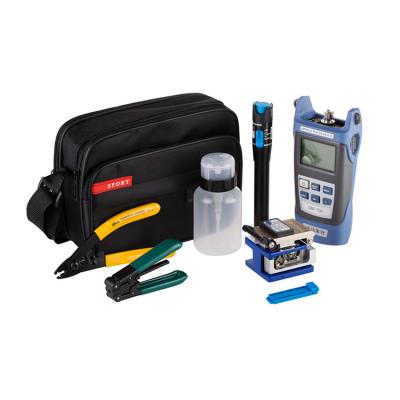 China Telecommunication FTTH Fiber Optic Tool Kit With Optical Power Meter And Video Fault Locator And Fiber Cleaver for sale