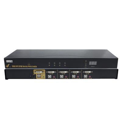 China Factory Metal Can OEM 4 Port Switch High Quality 4 Input 1 Full Auto USB DVI KVM Output With Hub DVI KVM Switch 1920X1440@60HZ for sale