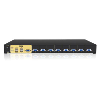 China Factory Can OEM 8 Port USB VGA KVM Fully Automatic Switch 8X1 VGA KVM High Quality Switch With USB Hub Support 1920X1440@60HZ AN-81UH for sale