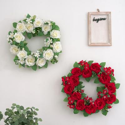 China 2022 Hot Selling Autumn Vine Artificial Silk Curved Rose Garland For Home Decoration for sale