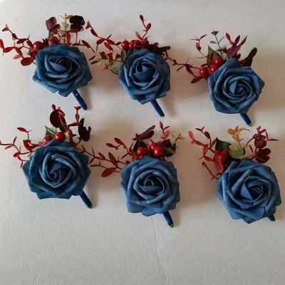 China Bride Corsage Handmade Happy Wedding Groom Rose Artificial Wrist Flower Corsage Wedding Bouquet Bridesmaid Decoration Wrist Flower for sale