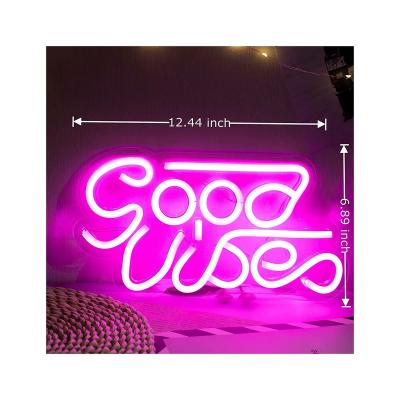 China Bedroom Household Ornament Bedroom Heat Resistance Goodvibes Neon Sign Board Light Blue Excellent for sale