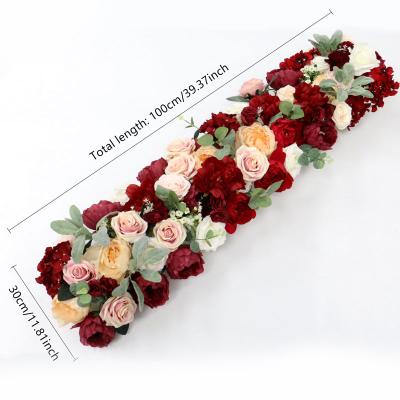 China Pure white romantic wedding home decoration flower garland table runner for wedding decoration for sale