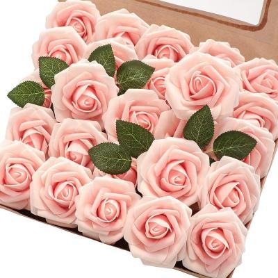 China High Quality 3 Inch PE Foam Artificial Roses Flower Gift Box For Wedding And Party Decoration for sale