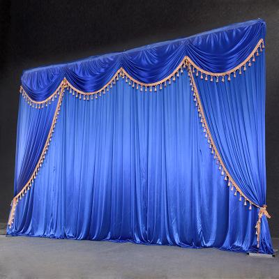 China Wholesale 2021 hot sale silk wedding decoration church fabric wedding props supplies backdrops stage stage layout wedding for sale