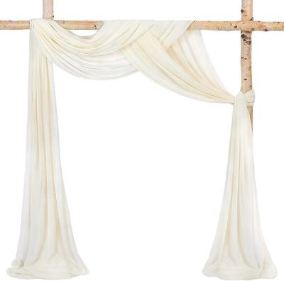 China Wholesale Party Decorations Fabric White Arched Pendant Curtain Sheer Drape Backdrop Suitable For Party Wedding Decoration for sale