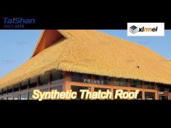 landscaping synthetic thatch roof with high softness flame retardant artificial thatch grass