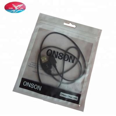 China Recyclable Customized Electronic Cable Zipper Earphone Resealable Bags For 3C Product Packaging for sale