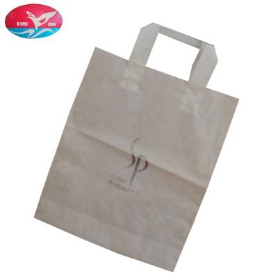 China Wholesale Moisture Proof Carry Shopping Packaging Bag With Patch Plastic Handle Your Own Logo for sale