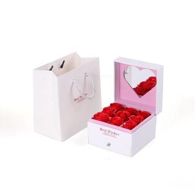 China Recyclable Valentine's Day Gift Box Flower Box Exquisite Jewelry Box With Drawer for sale