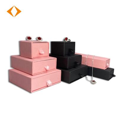 China Jewelry Gifts Packaging Factory Logo Custom Ring Gift Necklace Pendant Earring Slipped Jewelry Packaging Drawer Box for sale