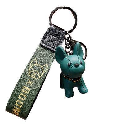 China Fashional Souvenir Gifts Fashion French Bulldog Key Chain For Women Bag Pendant Colorful Dog Keychains Men Car Key Chain Christmas Gift 2021 for sale