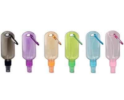 China 60ML Pet Carabiner Cosmetic Colorful Empty Hook Trigger Plastic Bottle for sale