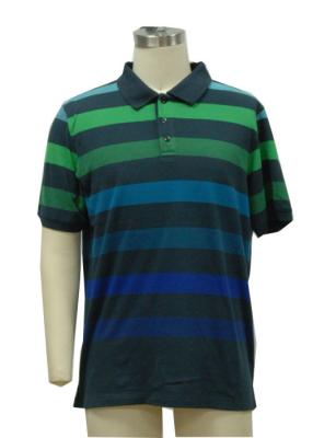 China Formal Mens Polo T Shirts Yarn Dye Stripes With Fader Colors Eco Friendly for sale