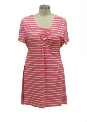 China Women'S Casual Cotton Summer Dresses , Striped Maternity Midi Dress Mini Yard Dye for sale