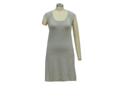 China Grey Full Length Ladies / Women'S Casual Dresses Cap Sleeve Maxi Dress Plus Size for sale