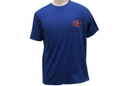 China Royal Blue Round Neck Mens Polo T Shirts With Pattern Printed Comfortable for sale