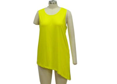 China Super Comfort Yellow Patterned Cami Tops , Unique Ladies Sleeveless Tank Tops for sale