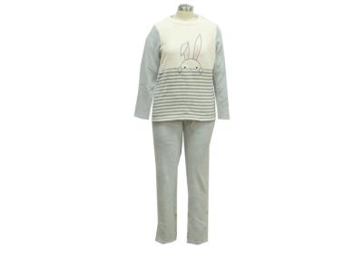 China Cute Embroider Womens Winter Nightwear , Windproof Women'S Fleece Pajama Sets for sale