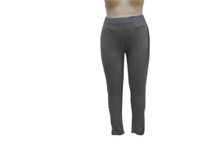 Chine Pantalon de Knit du sport des femmes grises, pantalon de séance d'entraînement de Spandex avec la décoration de Hotstone à vendre