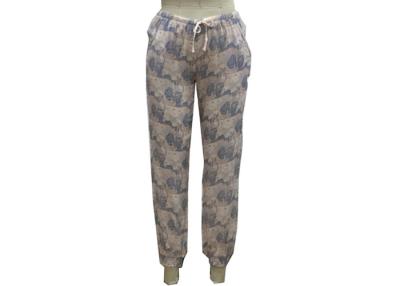 China Fashion Ladies100% Viscose Elastane Trousers , Womens Beach Pants Flowers Printed for sale