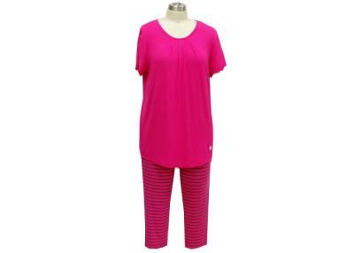 China 95% Viiscose 5% Elastane Womens Holiday Pajamas Short Sleeve Pj Set Spring Sleepwear for sale