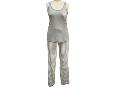 China Personalized Womens Button Up Pajama Sets , Trendy Grey Girls Pajamas Sets for sale