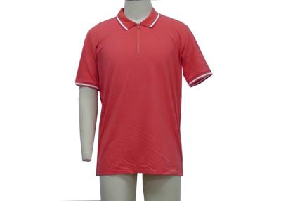 Chine T-shirts intéressants Placket du polo d'hommes rouges avec la taille adaptée aux besoins du client de ruban adhésif à vendre