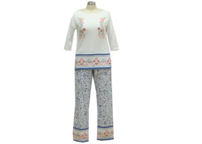 China Round Neck Adult / Ladies Pajama Sets Sleeping Clothes With Long Bottoms OEM Service for sale