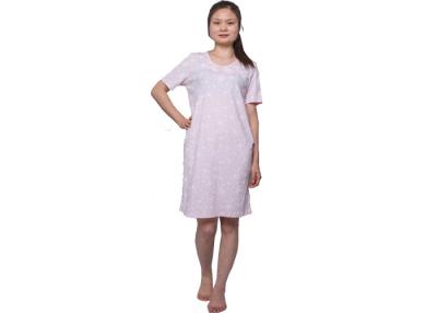 China Natural 100 Cotton Short Sleeve Nightgown , V Neck Night Dress For Women for sale