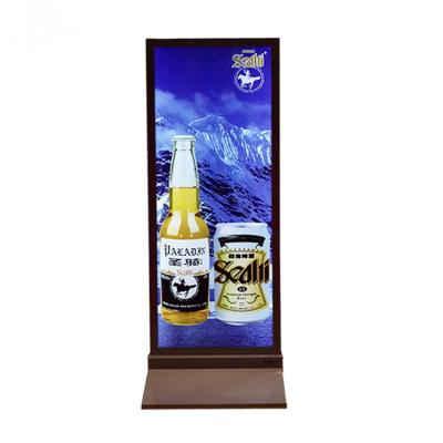 China 60x160cm large graphic sizeblack indoor signage with illuniated double sides totem  foor stand display lightbox tower for sale