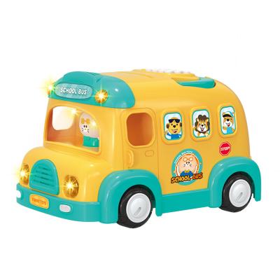 China Mini Children Piggy Bank Money Saving Box Toy Electric Musical Light Cute Cartoon Campus Bus Piggy Bank Toys for sale