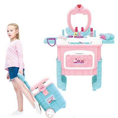 China NEW plastic cart makeup pretend play toy light music dresser table toys set sound girl 82*39*65.5 for sale