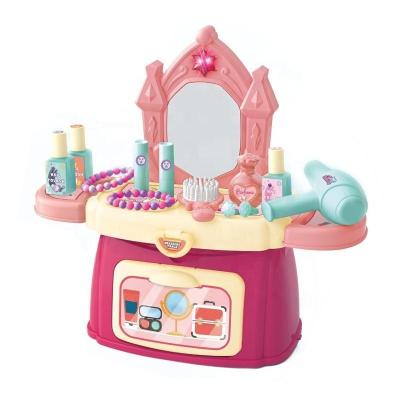 China Hot Light and Music Purse Kids Make Up Kits Girls Vanity Table Pretend Play Toys Set for Children 58*47*71 for sale