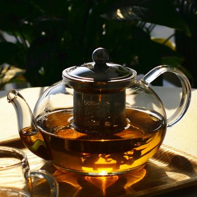 China Viable Supply Hot Selling Factory Hot Sale Glass Tea Kettle Insulated Clear Glass Teapot Heat Resistant For Heating for sale