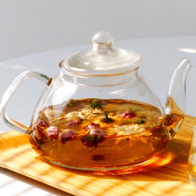 China Factory Direct Wholesale Viable Glass Transparent Pot Tea Kettle Glass Teapot With Infuser for sale