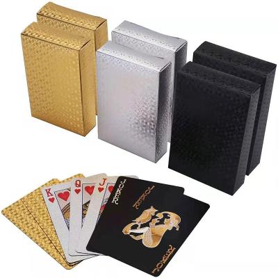 China Running Waterproof Gold Foil Poker Creative Black Gold Durable Playing Poker Cards for sale