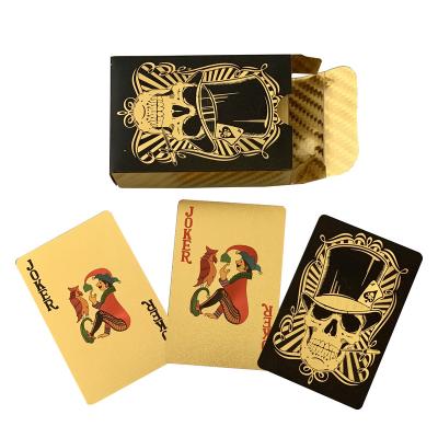 China Durable Custom Wholesale Waterproof Plastic Card Game Gold Foil Table Poker Playing Card for sale