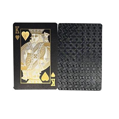 China Durable Classic Waterproof Wholesale Foil Poker Custom Printing Black Playing Cards for sale