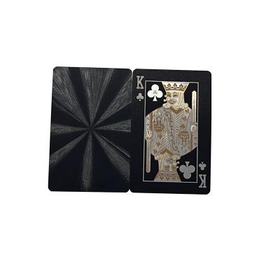 China Durable Waterproof Plastic Gold Printing Laser Poker Cards Black Diamond Black Foil Playing Cards for sale