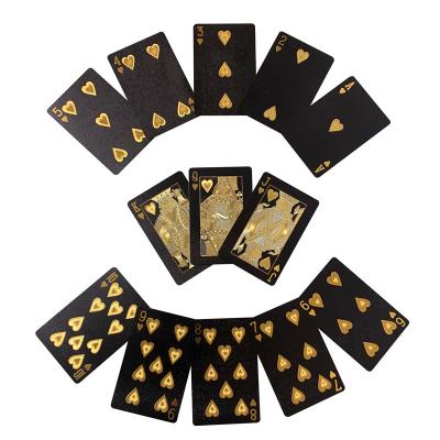 China Durable High Quality Custom Design OEM Flash Waterproof Black Playing Cards Produced for sale