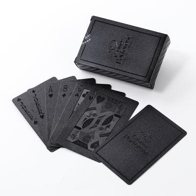 China Durable LOGO Printed Professional Black Foil Poker Novelty Promotional Custom Playing Cards for sale