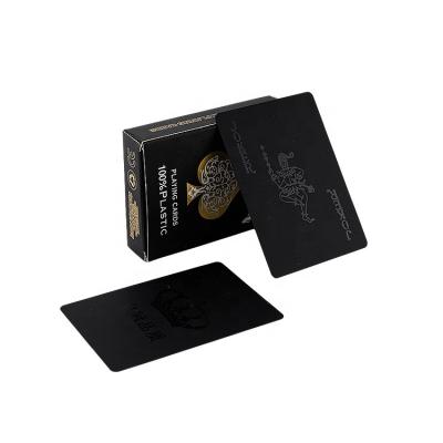 China Durable Printing Casino PVC Poker Cards Waterproof Black Custom Plastic Playing Cards for sale