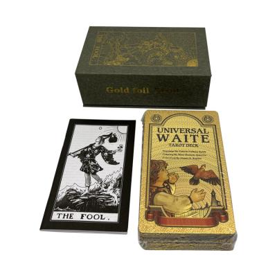 China Custom Wholesale Printing Tarot Cards Package Oracle Tarot Cards Box Hot Sale Gold Foil Board Game Eco-friendly Material Cards Box With Guide for sale