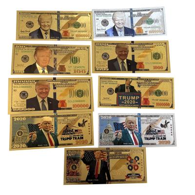 China America 2024 New Hot Sale 24k Gold Foil Donald Trump USA Election Banknote Trump 2024 Dollar Bills for sale