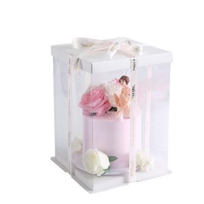 China Logo Free Sample Birthday Cake Candy Base Cardboard Recyclable Customized Gift Box With PVC Clear Window for sale