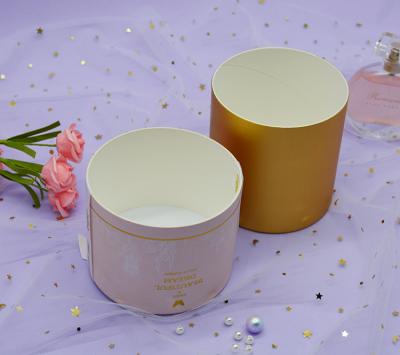 China Recyclable Pink Color Round Cosmetic Packaging Box Small Color Paper Boxes Cosmetics Tubes For Perfume for sale