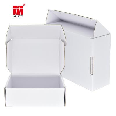 China Recycled Materials Free Sample Custom Large Shipping Carton Plain E Flush Corrugated Cardboard Packing Box For Apparel Apparel Cosmetics for sale