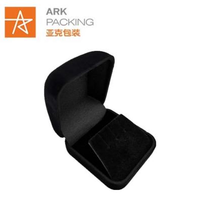 China Eco-friendly Custom Luxury Small Black Velvet Necklace Jewelry Packaging Gift Box With Insert Card for sale